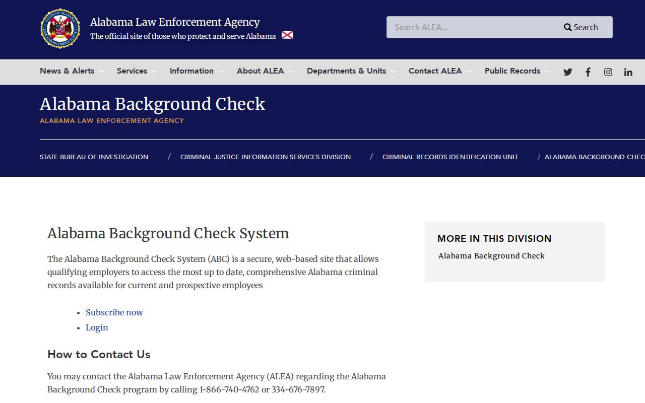ALEA background check instructions for Greene County criminal history self-review