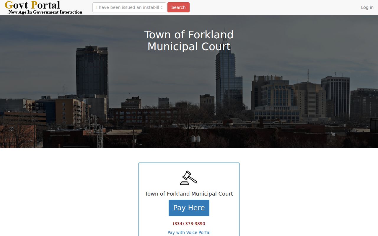 Forkland criminal history municipal court payment portal
