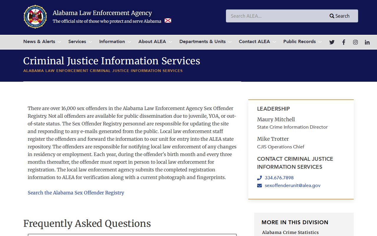 Greene County sex offender check through ALEA registry gateway